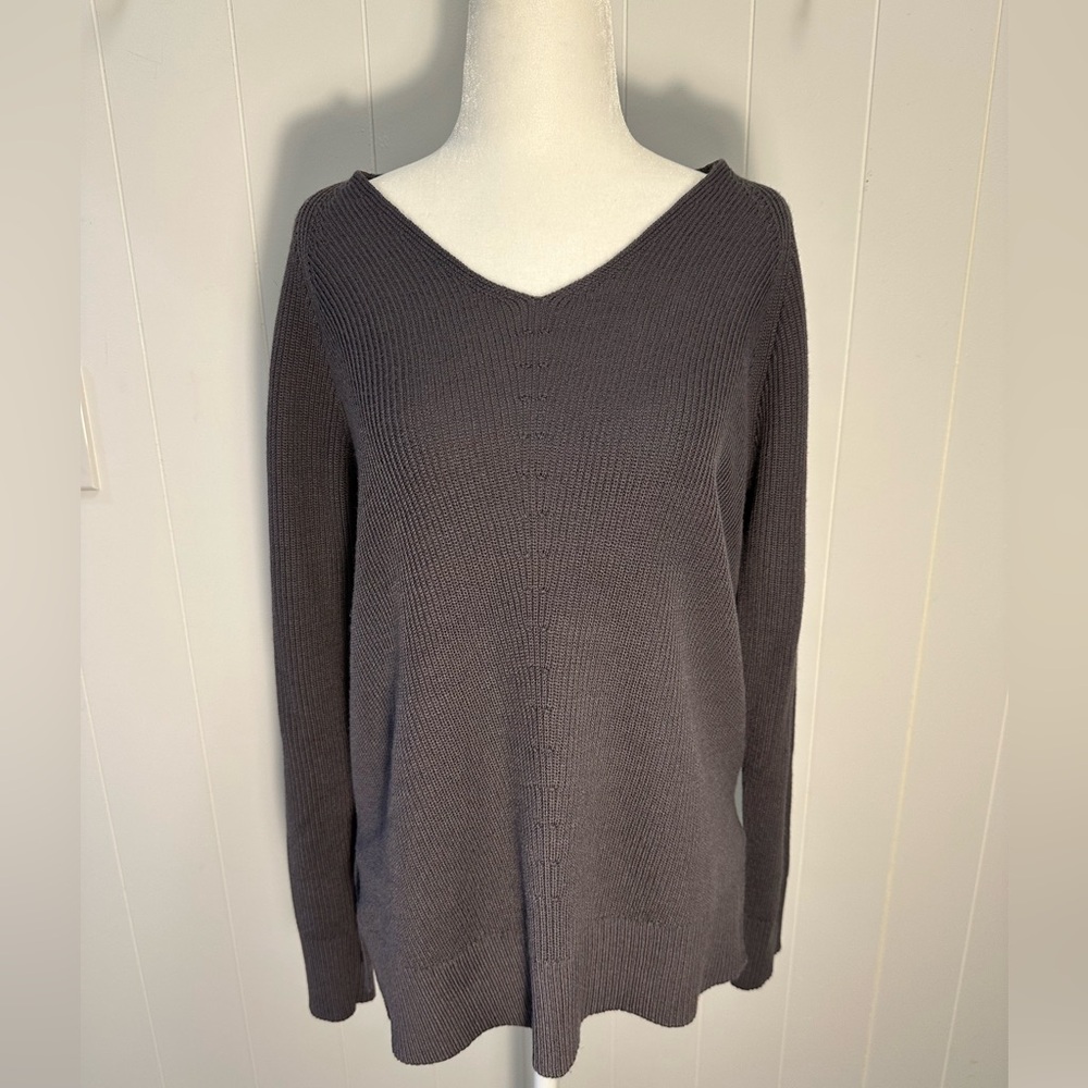 Athleta Hanover V-Neck Wool Blend Sweater XS Dusk Violet